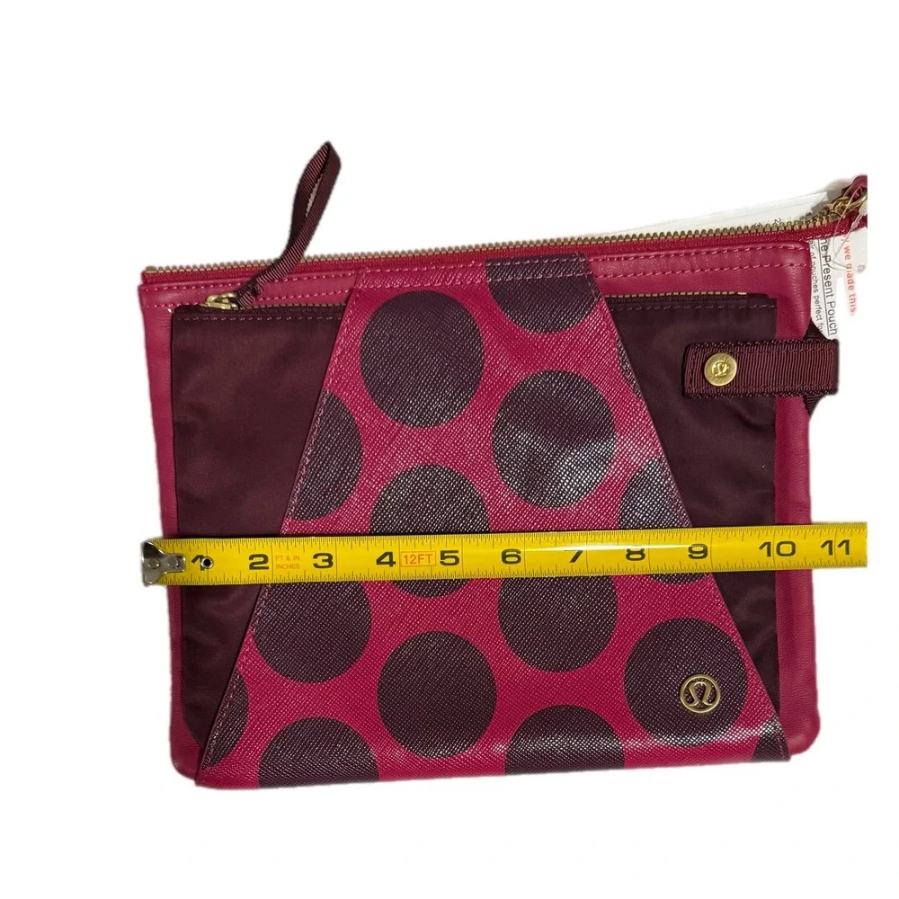 Lululemon In The Present Pouch Deep Ruby Bordeaux Drama Polka Dot W9M61S NWT